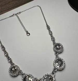 Roman Clear Rhinestone Silver Tone Necklace Signed RMN Adjustable Length thumbnail 7