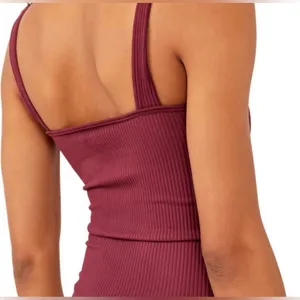 Free People Size M/L Ribbed Bodysuit Plum Wine Intimately Free medium / large thumbnail 3