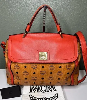 MCM Orange and Tan Monogram Satchel thumbnail 1
