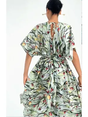 ADOR Light Blue Floral Maxi Dress M NEW thumbnail 7
