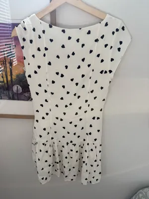 Reformation cream black Sweetheart print Olencia drop size M Preowned dress thumbnail 3