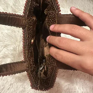 Elegant Brown Beaded Handbag thumbnail 6