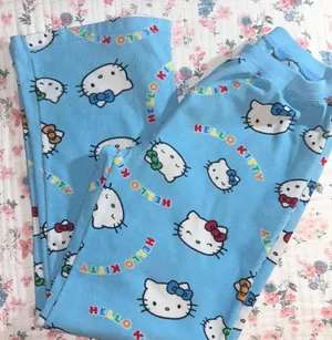 Hello Kitty Size S Fleece Blue Pajama Bottoms thumbnail 1