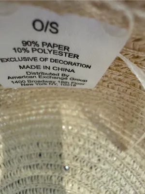 American Exchange Pearl & Gold-Studded Beige Straw Sun Hat thumbnail 4