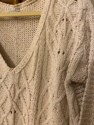 American Eagle Outfitters Cable Knit White Sweater thumbnail 4
