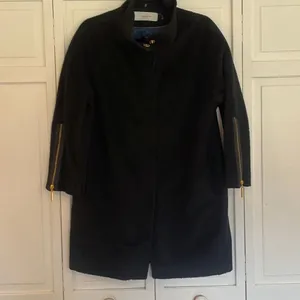 T Tahari wool blend black funnel neck snap closure peacoat 8 thumbnail 7