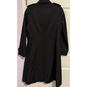Lauren Ralph Lauren Black Label Trench Coat Black Small Lined NO BELT Preppy thumbnail 4