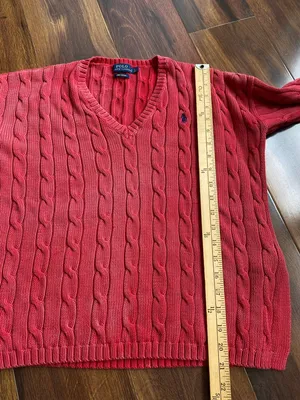 Polo Ralph Lauren 100% Cotton Lightweight Loose Cable Knit Split Hem Sweater S thumbnail 9