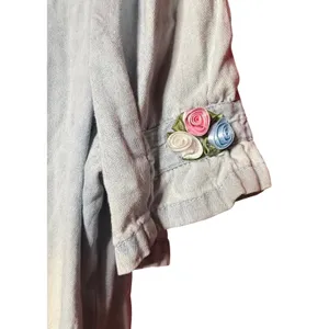 VTG Casual Corner‎ Women 16 90s Denim Maxi Dress Light Wash Floral Embroidery thumbnail 4