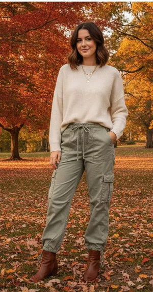 Abercrombie & Fitch Olive Green Cargo Pants M Military Streetwear Utility thumbnail 1