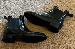 Inc rubber rain boots 7‎ Black thumbnail 1