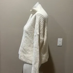 Anthropologie beige turtleneck sweater thumbnail 3