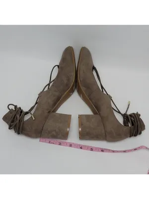 Journee Collection Ferah Lace Up Ankle Tie Block Heel Round Toe Pump Size 8 thumbnail 4