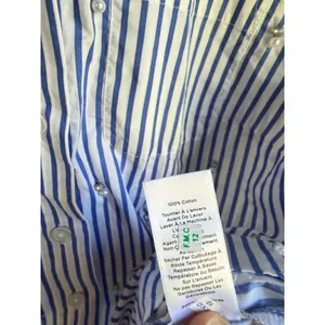 Talbots Petite Blue White Stripe Pearl Embellished Cotton Button Front Shirt SP thumbnail 6