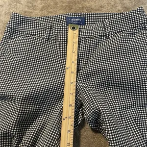 Old Navy Pants Womens 6 Pixie Mid Rise Gingham Plaid Black White Ankle Preppy thumbnail 6