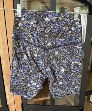Lululemon Align High-Rise Shorts biker 8" Flower Burst Multi floral print nulu thumbnail 1