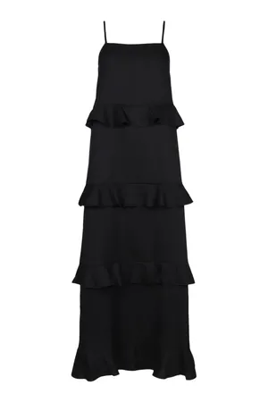 NWT RUFFLE MAXI in Black  thumbnail 3