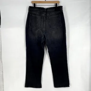 Abercrombie & Fitch Curve Love High Rise 90s Straight Jeans‎ Womens 32 Black thumbnail 2