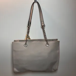 Nine West Light Gray Faux Leather Tote‎ Bag with Scarf Accent thumbnail 2