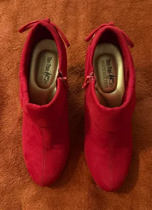 Coach Red Suede Ankle Booties thumbnail 1