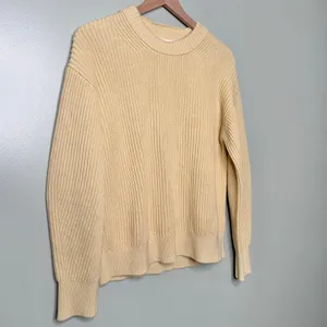 Everlane Organic Cotton Pullover Crewneck Sweater Butter Yellow Women’s Small thumbnail 3