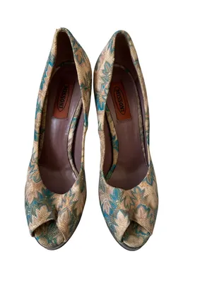 MISSONI Multicolor Patterned Platform Heels Size 38.5/8.5 thumbnail 5