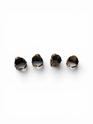 Mixed Metal and Rhodonite Stone Ring Adjustable Silver thumbnail 3