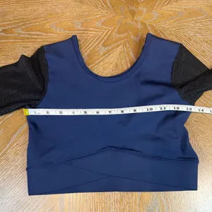 Ivy‎ Park Cropped Long Sleeve Shirt Blue Black Size Small thumbnail 7