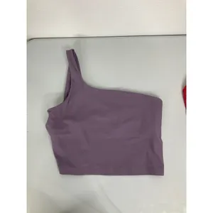 Lululemon Ribbed Nulu Asymmetrical Yoga Tank Top Purple Ash Size‎ 10 LW1ERPS thumbnail 4