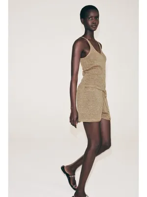 Zara V Neck Sleeveless Rustic Top Brown Womens Size Small thumbnail 2