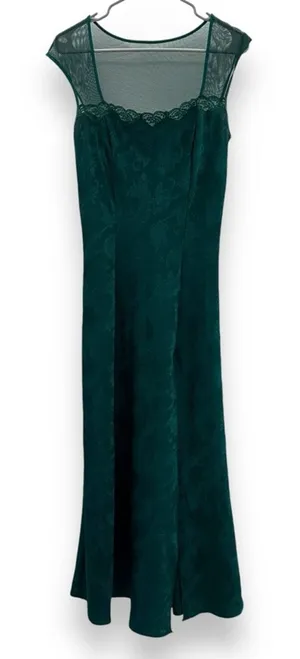 Vintage Victoria's Secret‎ Gold Label Green Floral Sleeveless Maxi Dress Sz S thumbnail 1