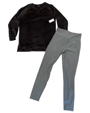 32 Degrees Heat Gray 2 Piece Pajama Set Tunic & High Waisted Leggings Medium thumbnail 1