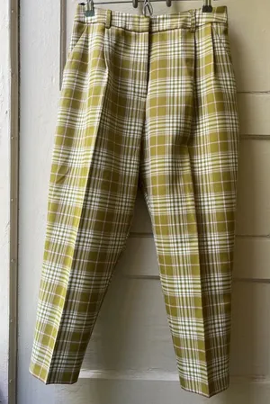 ASOS Plaid Pants Sz 6 Green Preppy Mod Retro Punk Skate Rocker Grunge Emo Ankle thumbnail 1