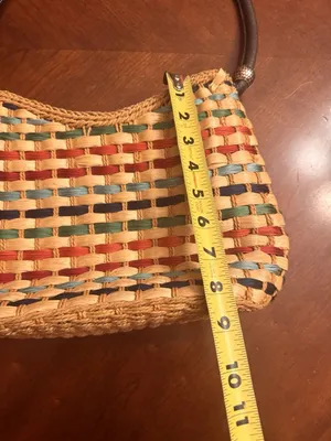 Brighton, Straw and Red Leather Shoulder Bag thumbnail 6