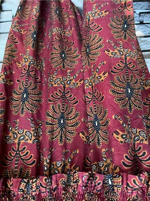 Farm Rio Smocked Jumpsuit in Rust Paisley Leopard Animal Print Size G small thumbnail 13