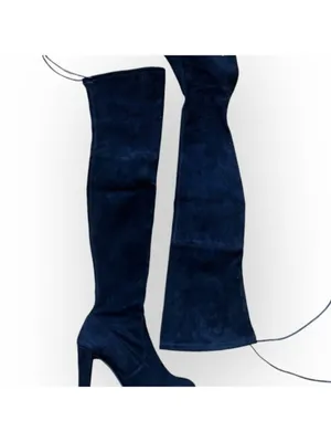 Stuart Weitzman ICONIC Highland stretch-suede over-the-knee black boots shoe 5M thumbnail 6