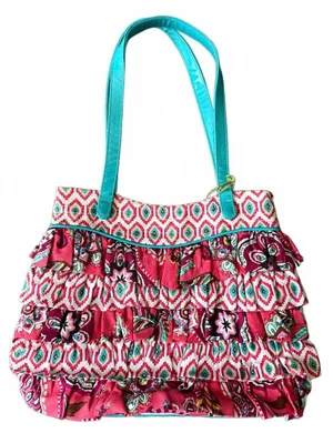 Vera Bradley NEW Cha Cha Shoulder Handbag Call Me Coral Cottage BOHO Coquette thumbnail 2