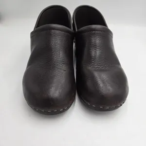 L.L.Bean Leather Clogs Dark Brown Slip On Mule Comfort Shoes Womens 6M Nurse thumbnail 7