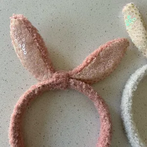 Bundle of 2 Easter Bunny Sequin Bunny Ears Headbands Pink thumbnail 3