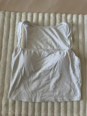 CRZ Yoga White Square Neck Tank Top thumbnail 2