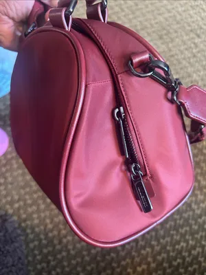 Lululemon Wine Burgundy Structured Bowler Crossbody Tote Bag thumbnail 7