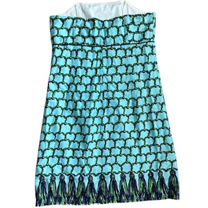 Lilly Pulitzer Bowen Cameo White‎ Macrame Me Print Strapless Dress Size 8 thumbnail 5