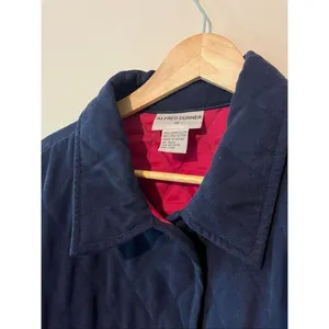Vintage Alfred Dunner Quilted Jacket Navy Blue Red Lining Soft Barn Coat Size 18 thumbnail 5