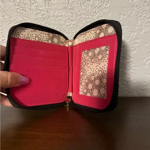 Black Leather Wallet with Gold Zipper thumbnail 6