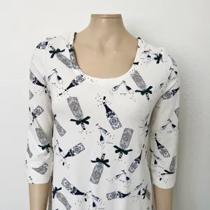 [Soma] White Cheers Champagne Cool Nights Jersey Scoop Neck Sleepshirt Size XS thumbnail 4