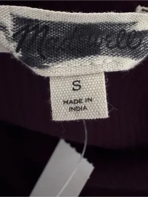 Madewell 90s Camisole Womens Small Ribbed Lace Spaghetti Strap Burgundy Top thumbnail 7