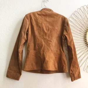 Vintage Brown genuine leather suede blazer thumbnail 2