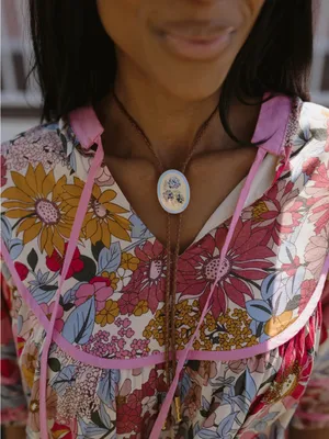 BiBi Medium Floral Boho Babydoll Blouse Pink Cottagecore Western Top Medium thumbnail 2