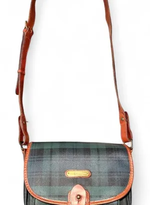 Vintage Polo Ralph Lauren Black Watch Tartan Crossbody Saddle Bag Double Flap thumbnail 1
