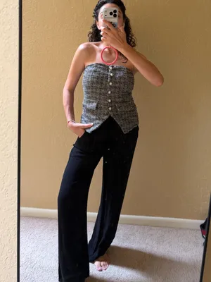 LG Black & White Tweed Top with Branded Tag thumbnail 4